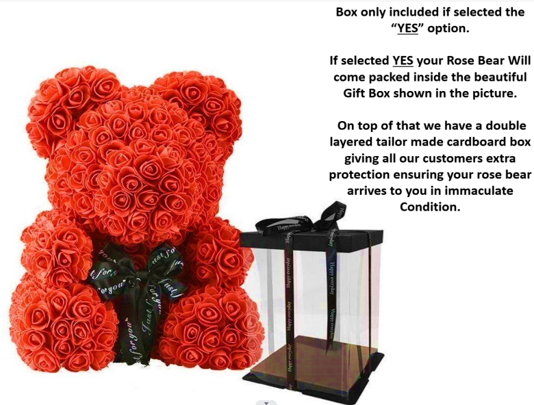 LUXURY ROSE TEDDY BEAR 25CM & 40CM VALENTINES DAY BEAUTIFUL GIFT BOX AVAILABLE
