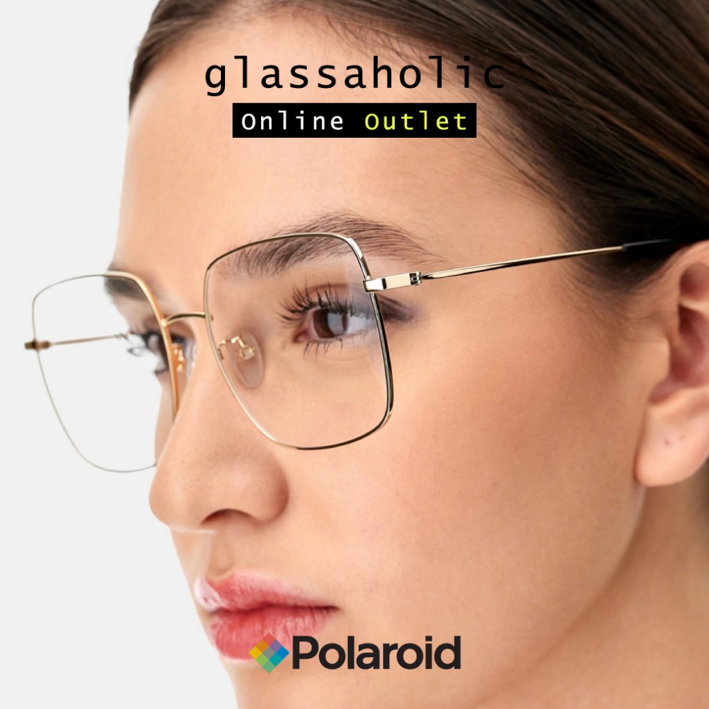 [ลดแรง] กรอบแว่นสายตา Polaroid รุ่น PLD D428-G-06J ทรงเหลี่ยม ดีไซน์ยอดฮิต