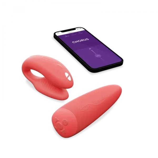 Canada WE-VIBE． Chorus Wireless APP Remote Control Smart Couple Resonator -Coral Coral Orange- $348USD